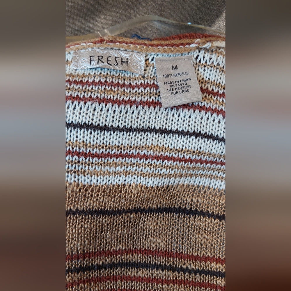 Multicolor Knit Sweater with Fringe - Picture 6 of 7